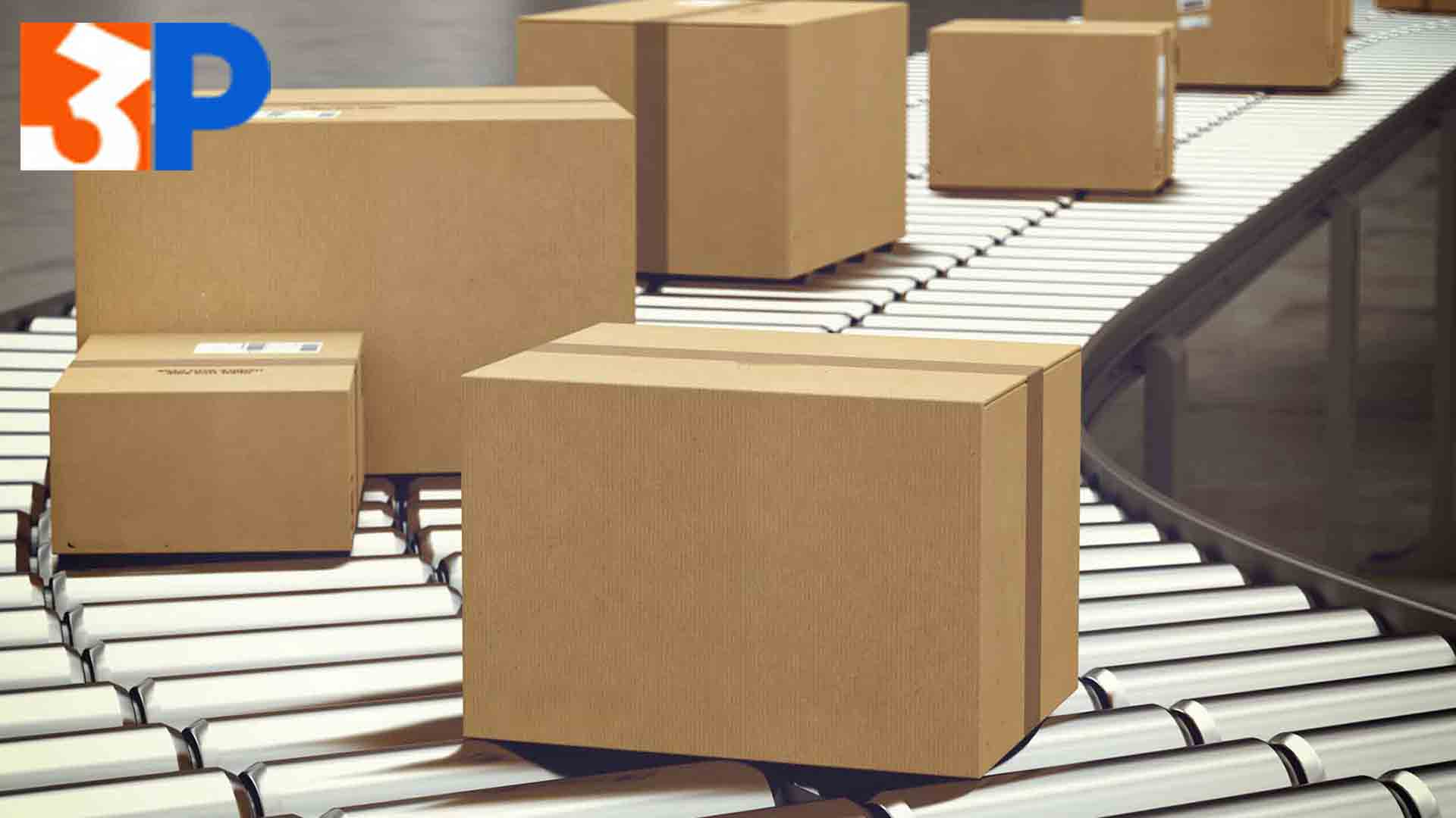 Several boxes on a conveyor beltDescription automatically generated