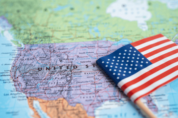 A small flag on a mapDescription automatically generated